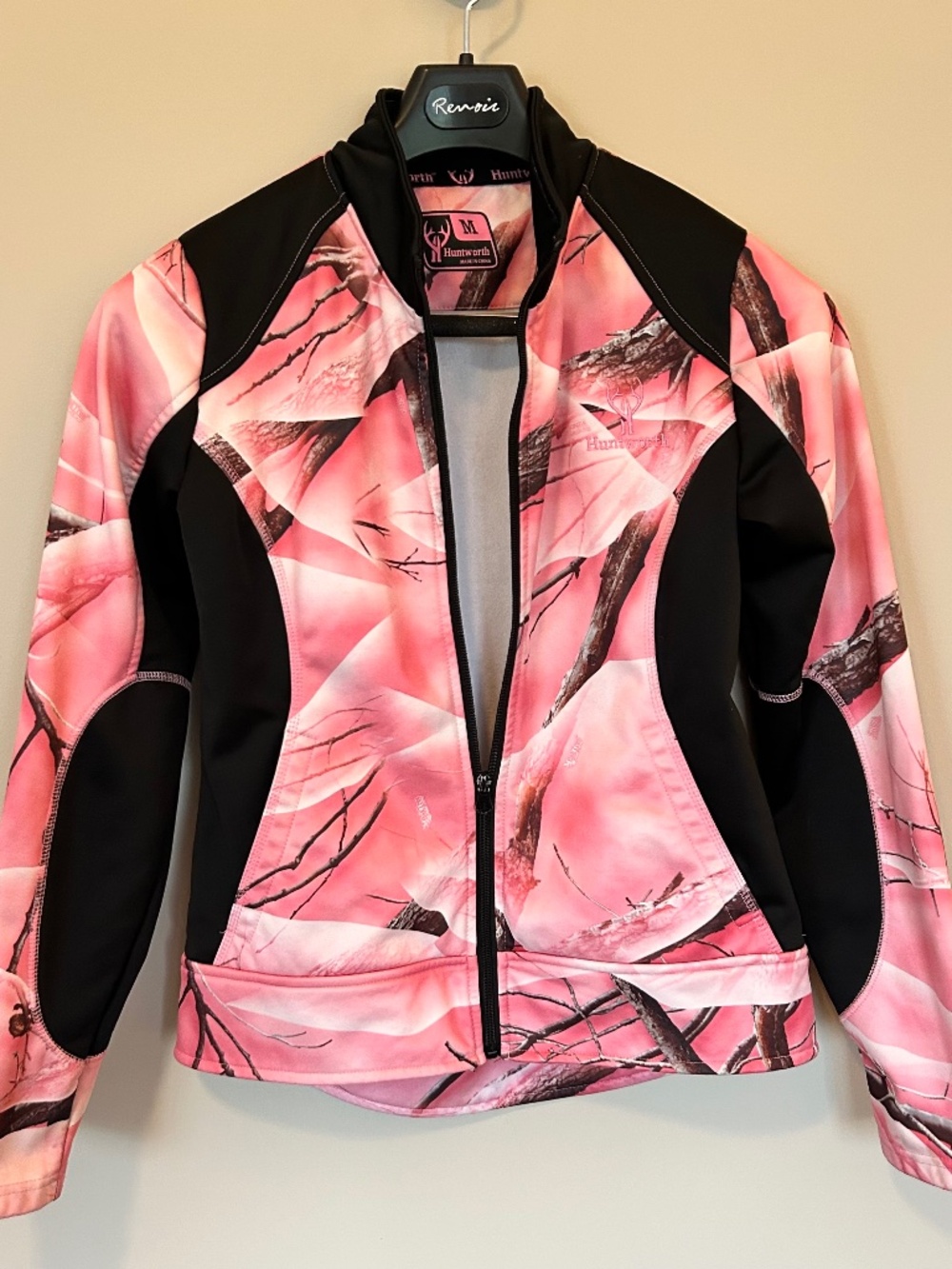 Huntworth Womens M Pink Camo Long Sleeve Full Zip Shell
